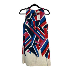 NEW Milly Women 10 Red White Blue Navy Pink Sleeveless Dress Racerback Shift A6